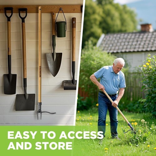 WORKPRO Weed Puller Tool with 44” Bamboo Handle Stand-Up Weeder for Dandelions