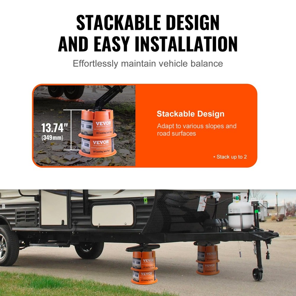 Trailer Jack Block, 2000 lbs Capacity per RV Leveling Block, High-quality Polypr
