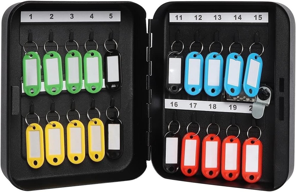 Secure Key Box with Combination Lock Key Cabinet Wall Mount Lock Box with 20 ...