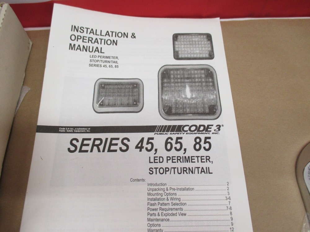 85BZA LED AMBER PERIMETER LIGHT WITH BEZEL 7" X 9" RECTANGLE CODE3 NEW