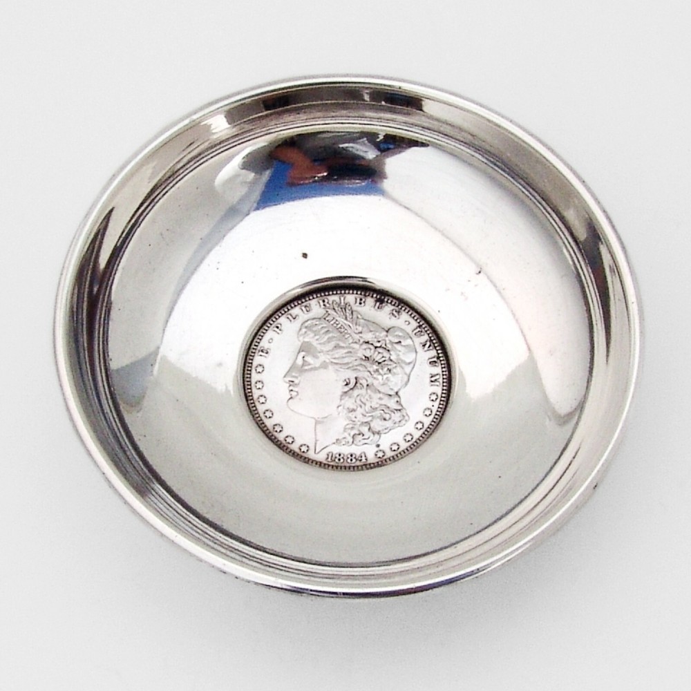 Round Bowl Morgan Dollar Insert Baldwin Miller Sterling Silver