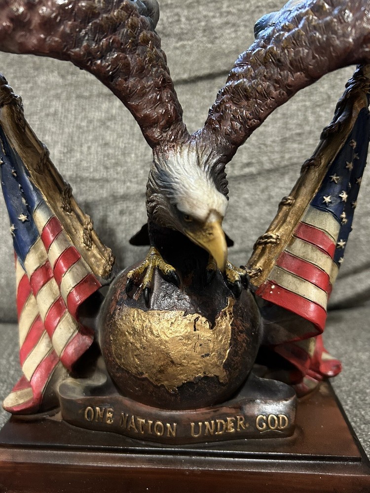 One Nation Under God Eagle With American Flags