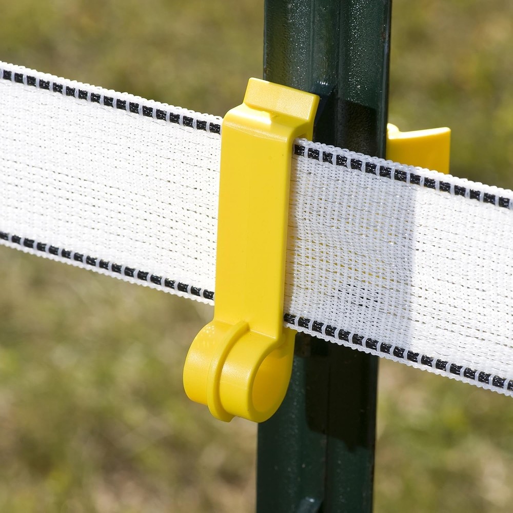 UV-Stabilized T-Post Insulators - 25 Pack for Secure Poly Tape Installation
