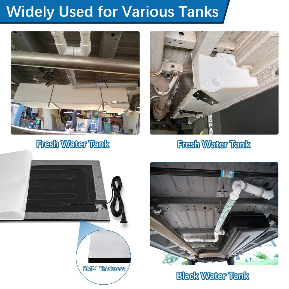 RV Holding Tank Heater Pad,3PCS 12"x18" 120V Pad with Black