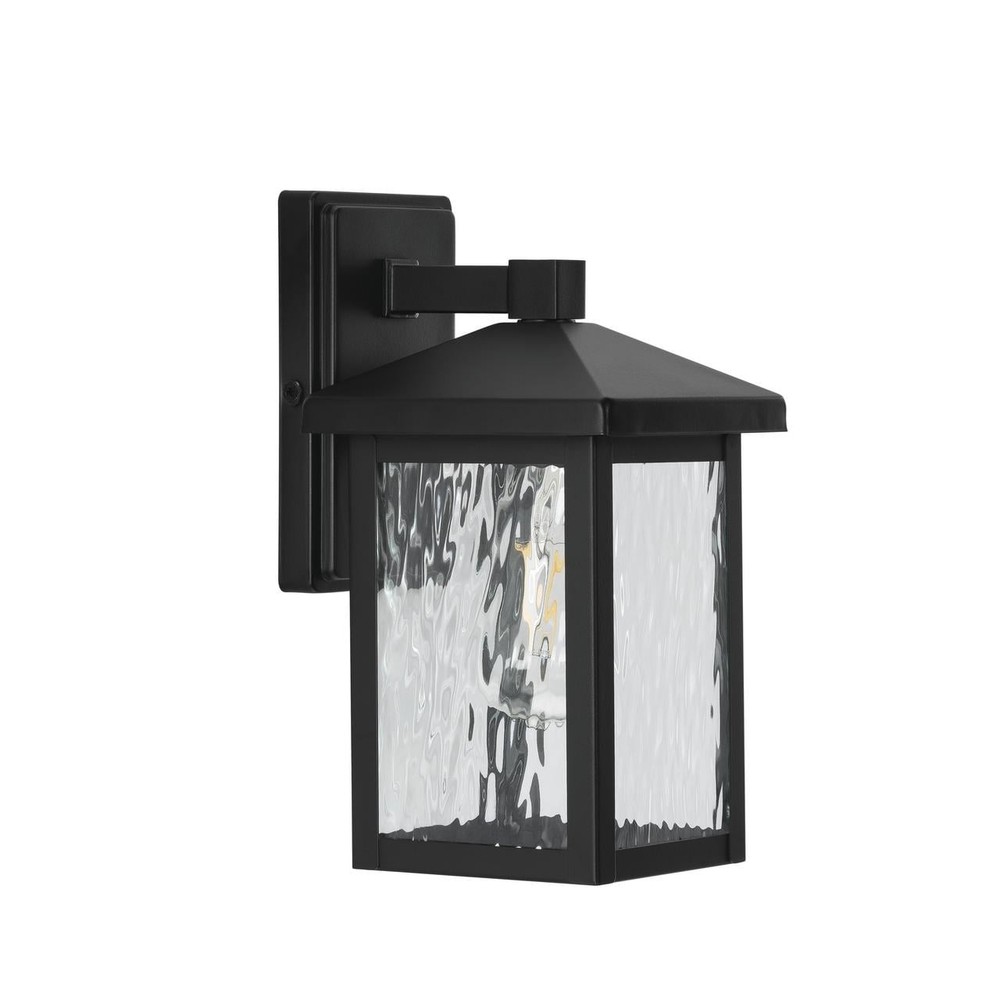 Matte Black Traditional One-Light Outdoor Wall Lantern