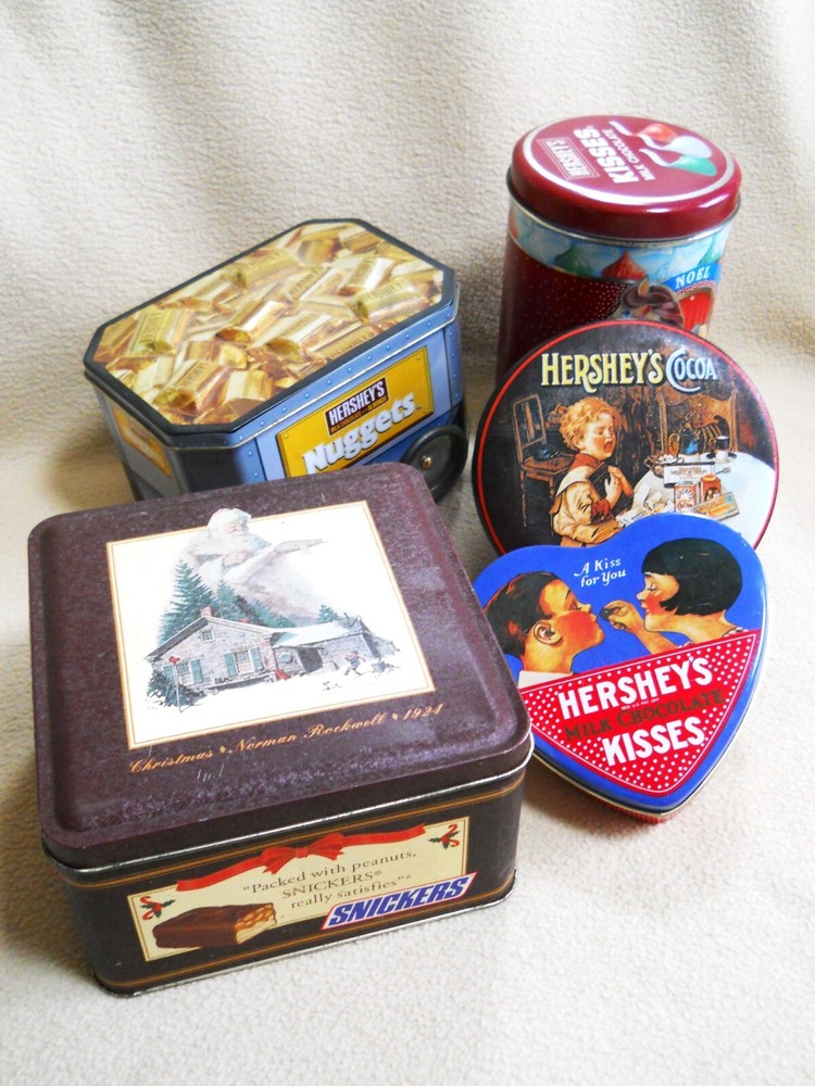 5 Vintage Hershey Chocolate Tins / Advertising