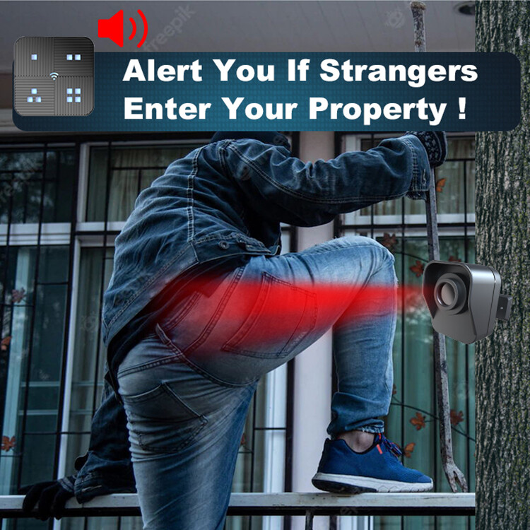 Wireless Solar Driveway Alarm Sensor Security System Receiver+Sensor Plug&Play