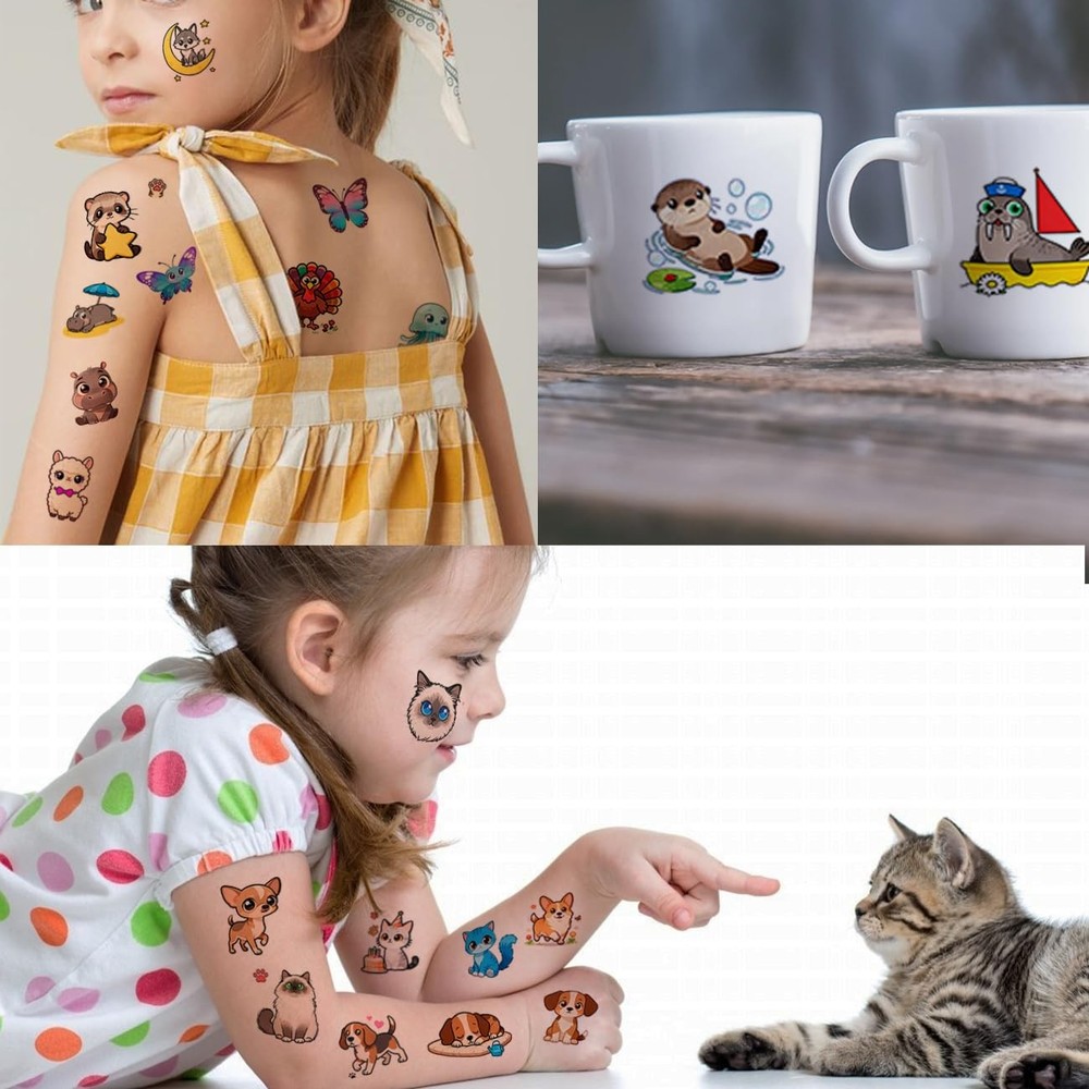 CHARLENT Temporary Tattoos for Kids - 232 Mixed Styles (36 Sheets) Multicolor