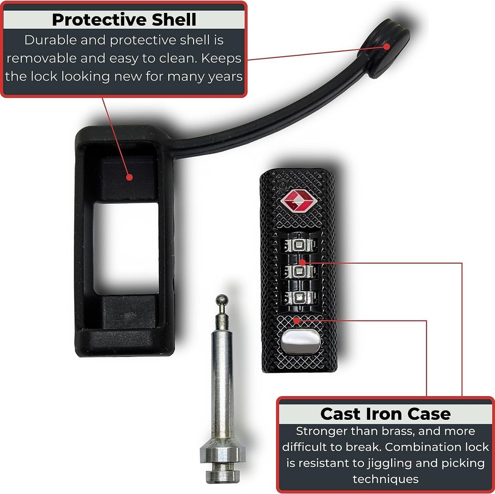 Cedar Mill TSA Approved Handgun Case Lock – Durable, Cut-Resistant Security TSA