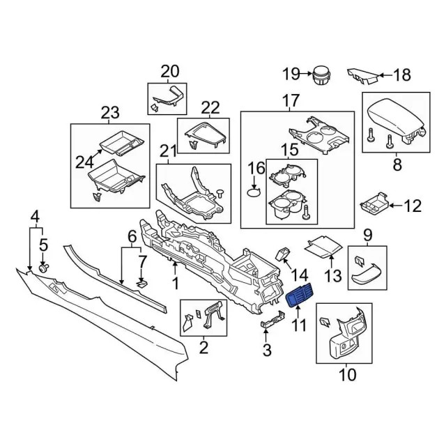Genuine Ford Console Air Vent DS7Z19893AA