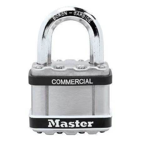 Master Lock M5sts Padlock, Keyed Different, Standard Shackle, Square Stainless