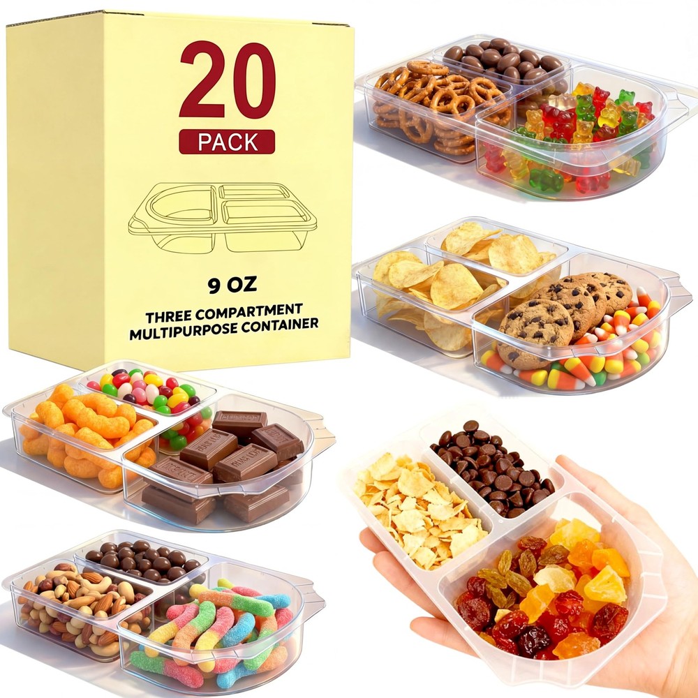 9 OZ Reusable Snack Containers with Lids for Kid & New transparent 20 Set