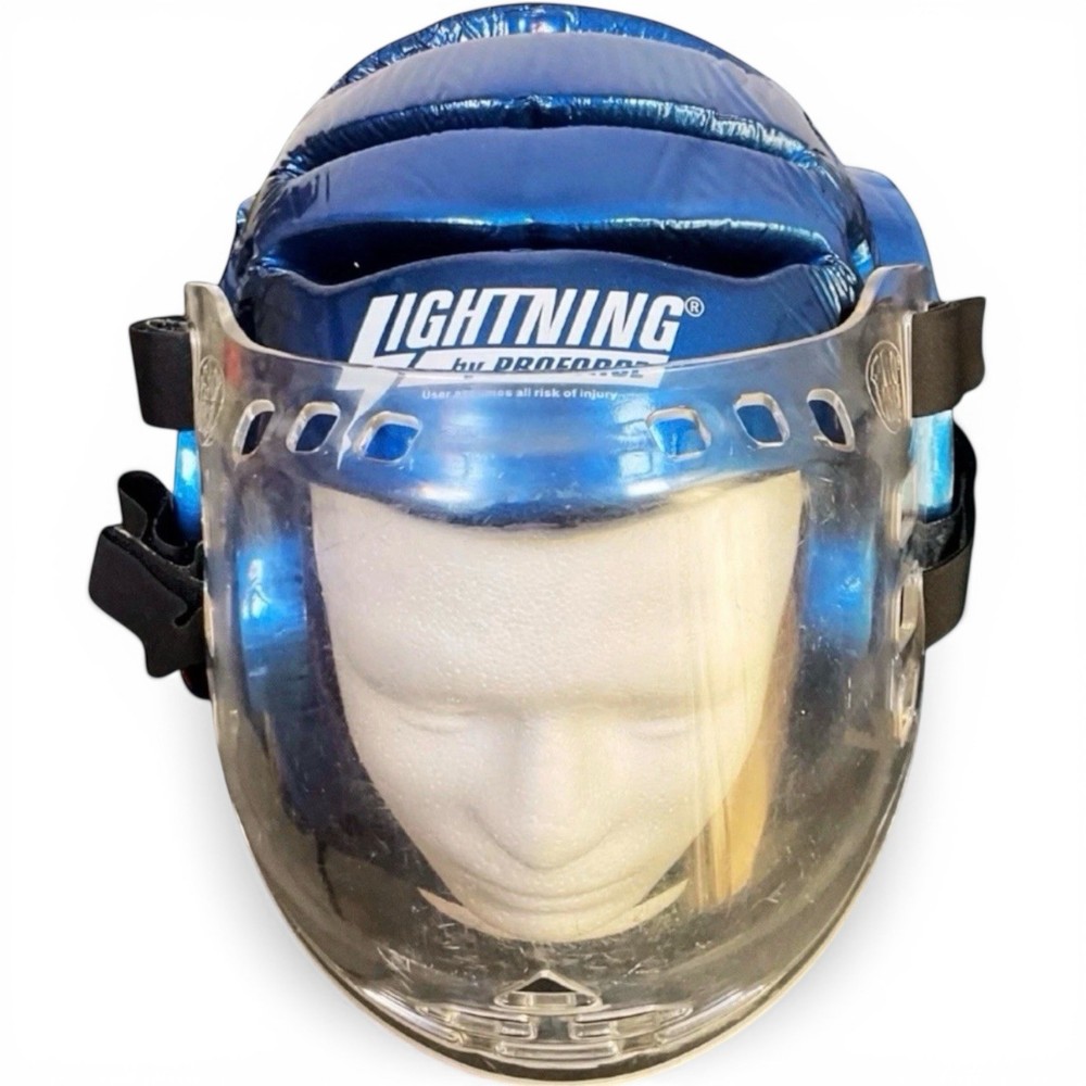 ProForce Lightning Headgear w/ Face Shield Blue Size S Sparring Helmet