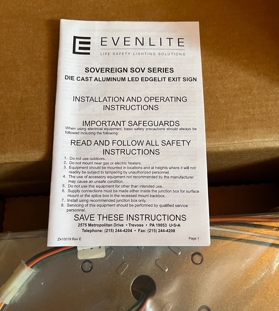 Sovereign SOV Series Surface Ceiling Mount LED Edgelit EXIT SIGN SOVEMR1CBASCUC