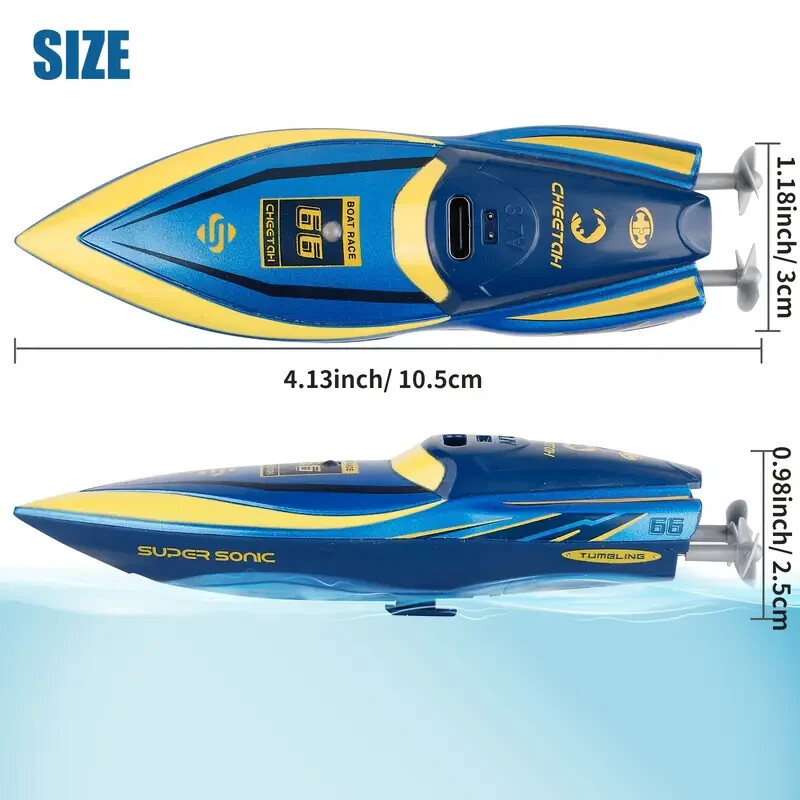 RC Micro STUNT BOAT Mini Speed Boat -RED - 2.4GHZ