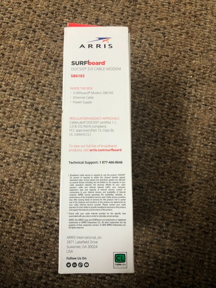 Arris surfboard docsis 3.0 Cable Modem SB6183