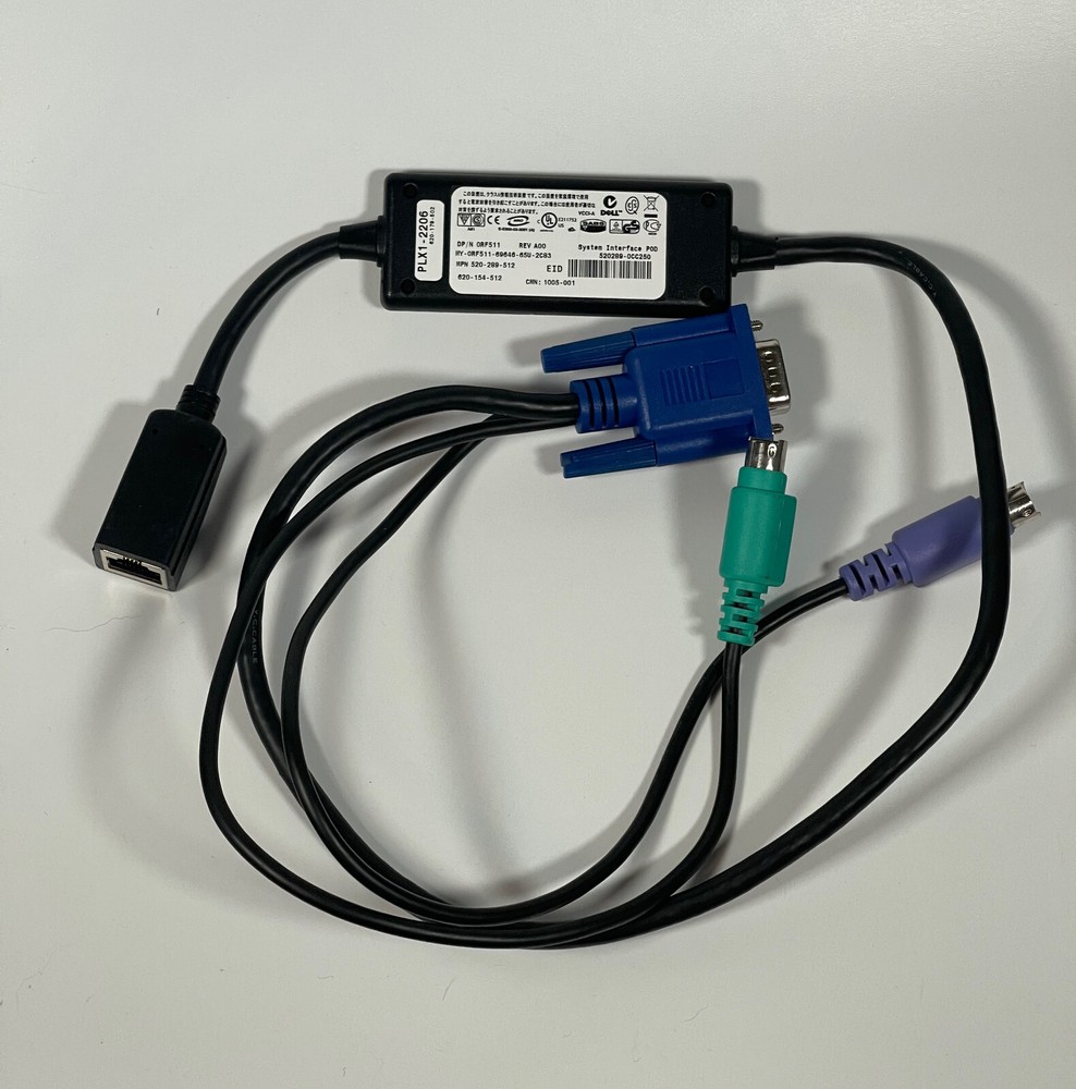 Dell ORF511 REV A00 KVM Switch Server Interface Module Cable 2 x PS2 & VGA