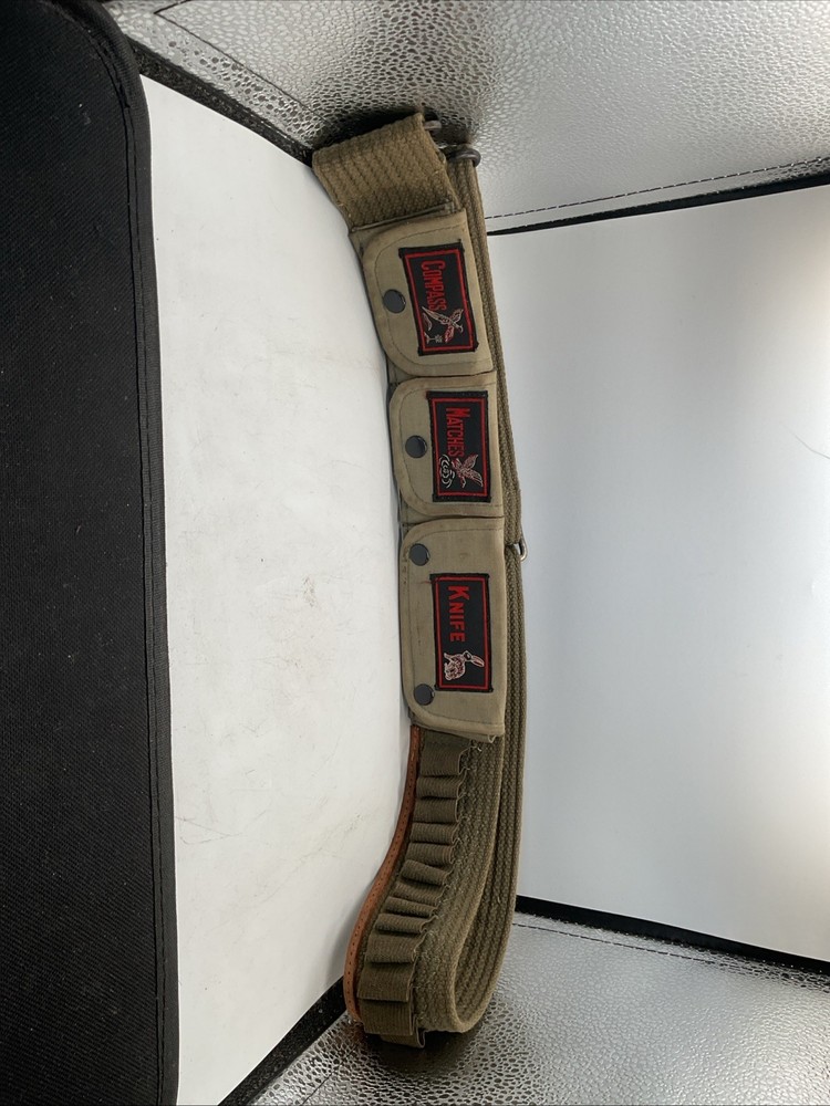 Ammunition Belt  - Vintage AMMO Adjustable Belt - Green
