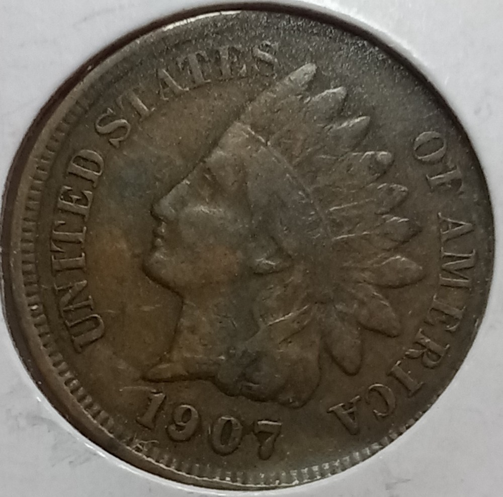 1907 Indian Head Cent Penny (Fine Details)