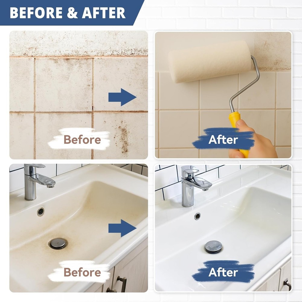 High Adhesion Tub and Tile Refinishing Paint - 3 Pack, 150 sq.ft Coverage, White