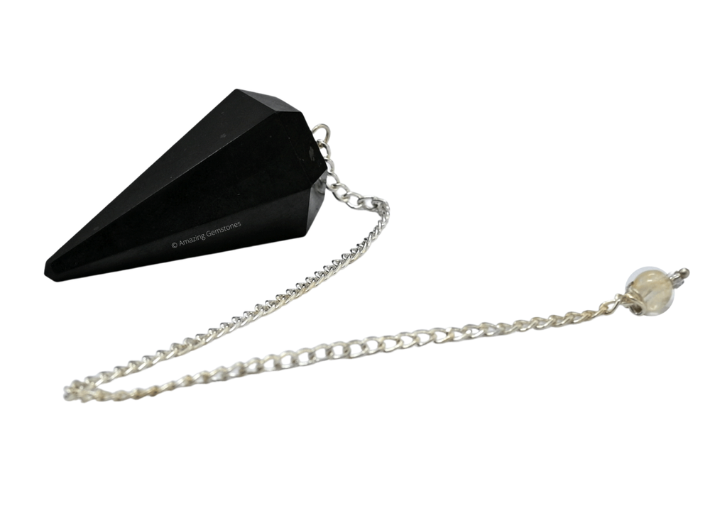 Shungite Dowsing Crystal Pendulum
