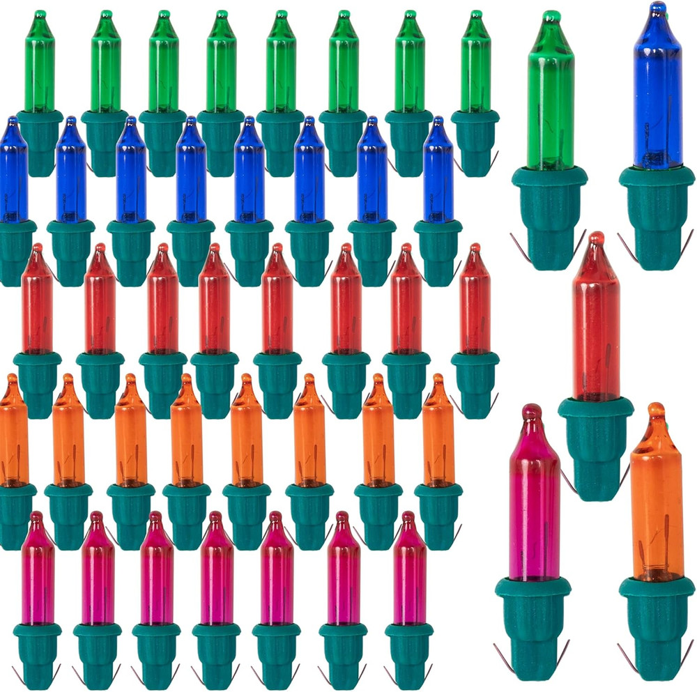 120 Pcs Replacement Christmas Mini Light Bulbs, Multi-Colored Incandescent Strin