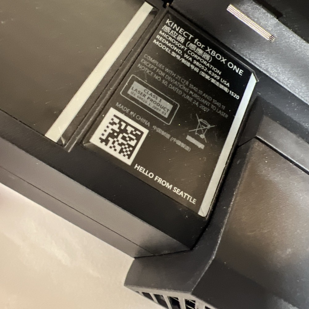 Xbox One Kinect Wired Motion Sensor Black Model 1520 Works!