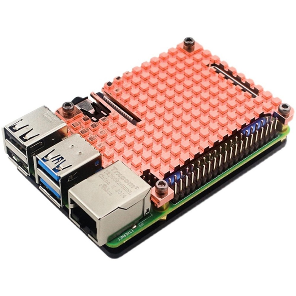 Thin Copper Heatsink Protection Passive Cooling Case Kit For Raspberry Pi 4B