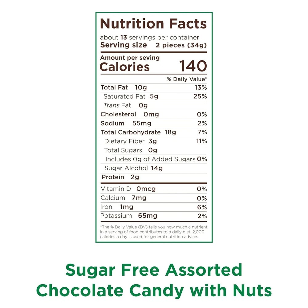RUSSELL STOVER Sugar Free Assorted Chocolate Candy with Nuts, 15.5 oz. Big