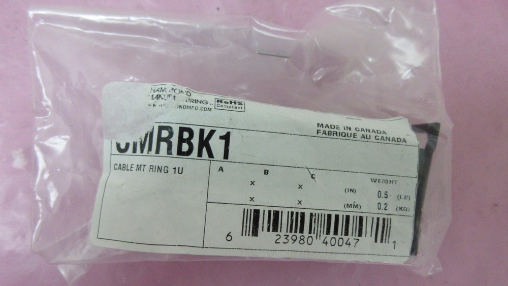 Hammond 7500-4092-01 Cable Mount Ring 1U