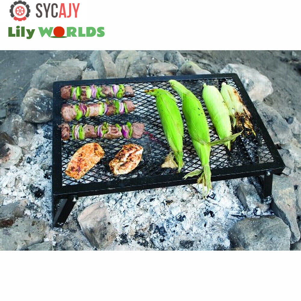Camping Grill Fire Pit Grate Campfire Cooking Portable Stand Equipment Foldable