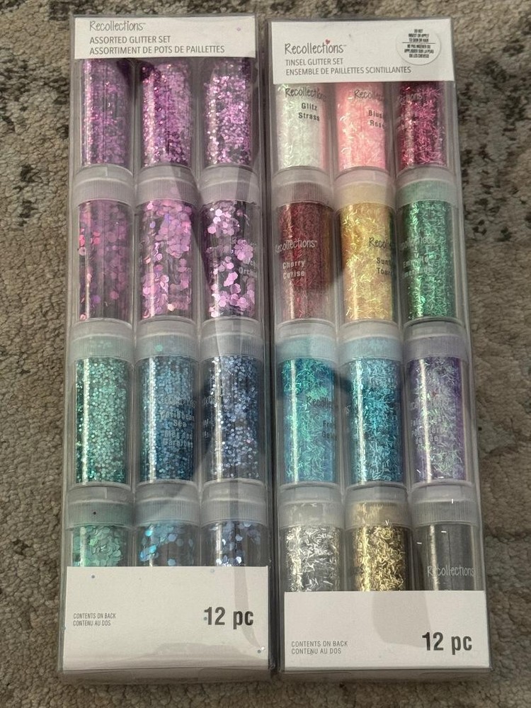 2 BRAND NEW ~ Recollections GLITTER SETS - Tinsel and Assorted