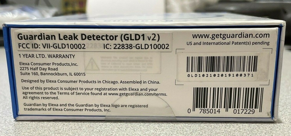 Guardian GLD1 Waterproof Elexa Leak Detector Prevention System