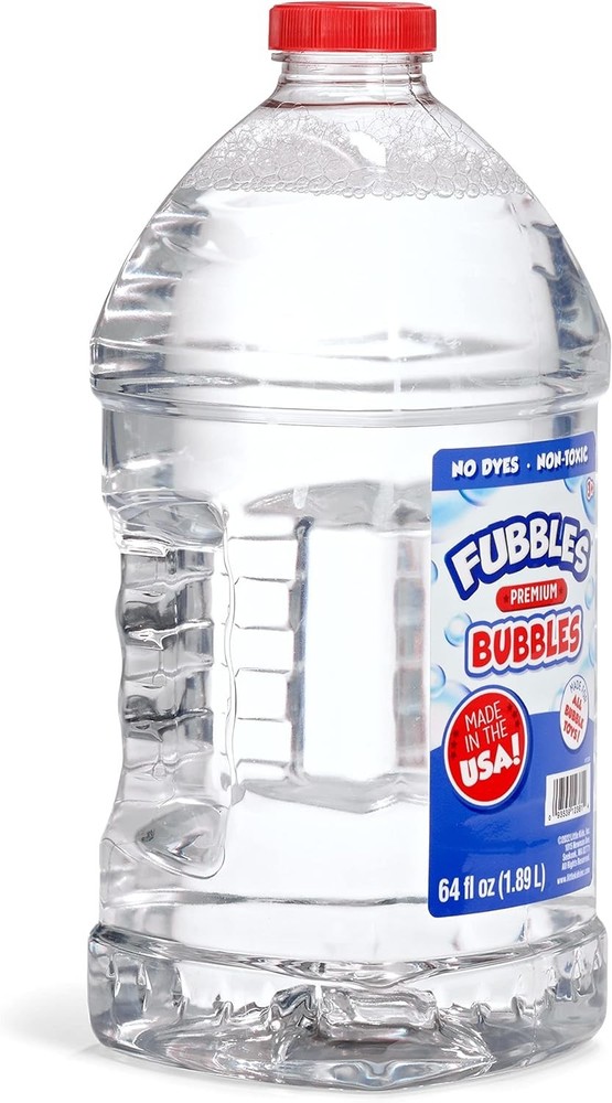 Fubbles 64oz Non-Toxic Bubble Solution: Ideal Refill for Family Fun