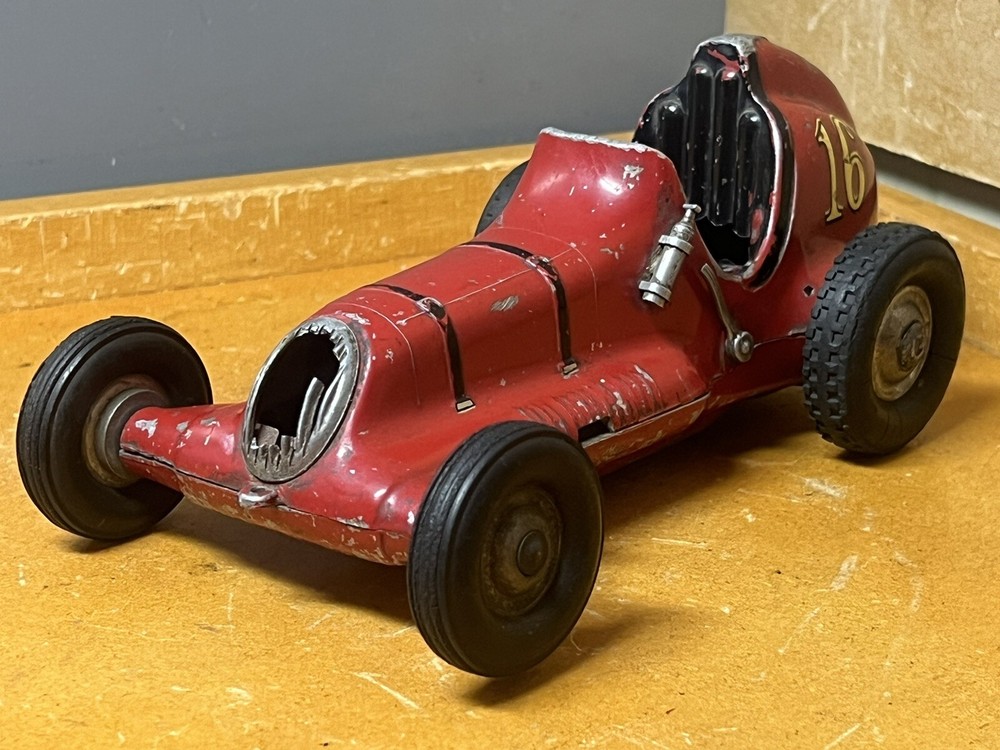Vintage Roy Cox Thimble Drome Champion Tether Race Car No Engine Blue #16