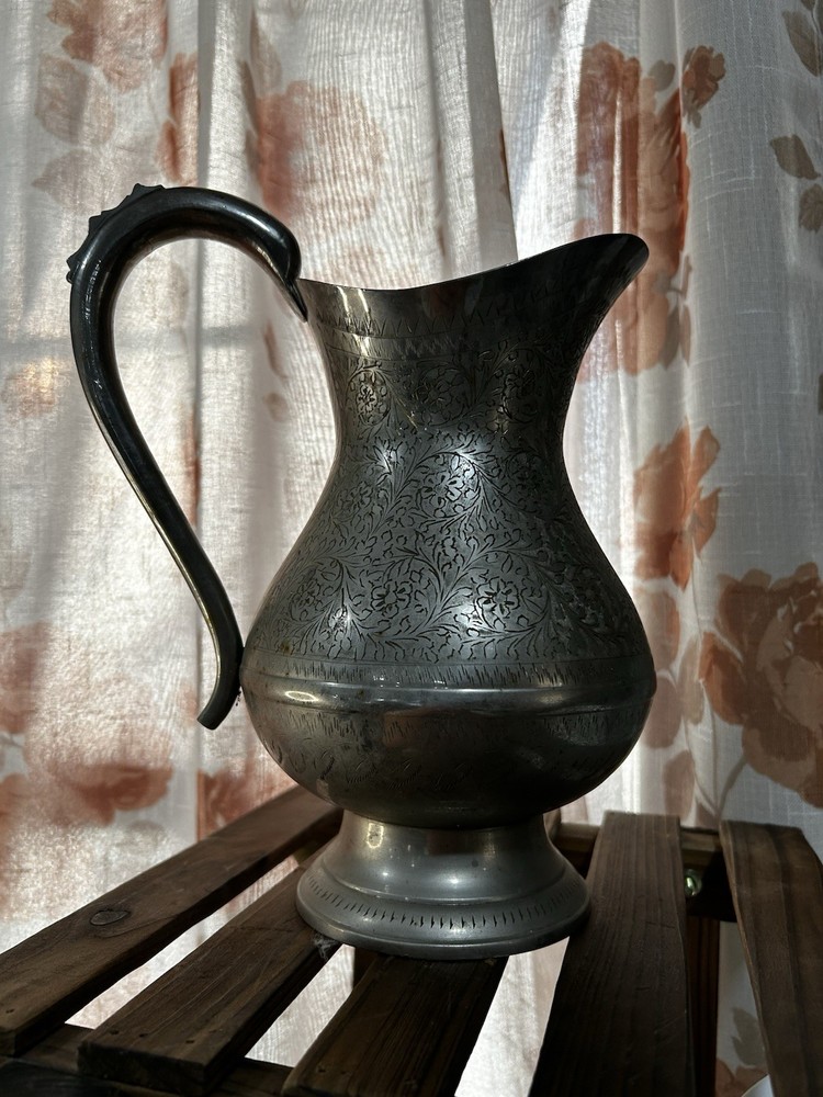 Vintage Handcrafted Silver Tone Pitcher