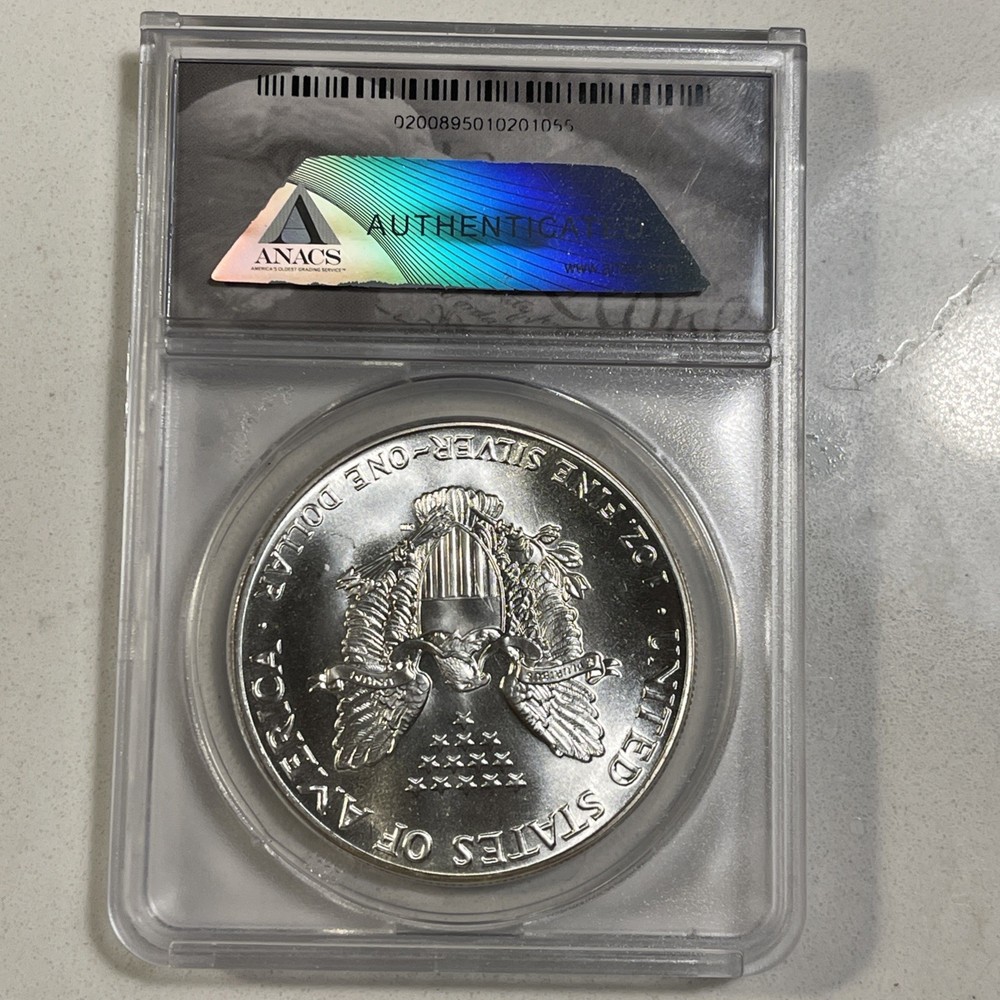 1986 $1 AMERICAN SILVER EAGLE ANACS MS69 Certified