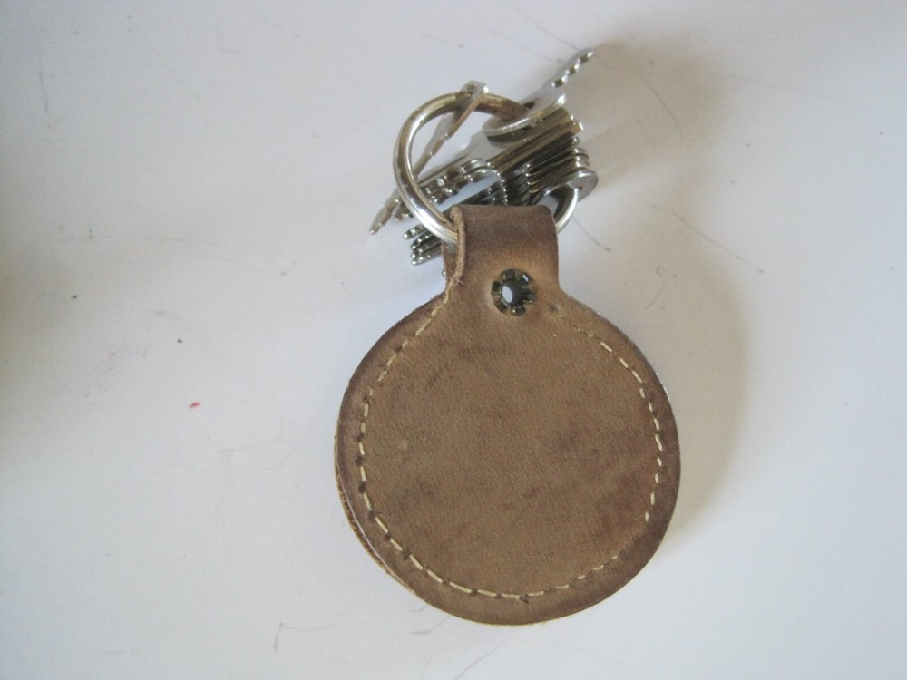 Advertising Leather Kay Acker Hier Keychain