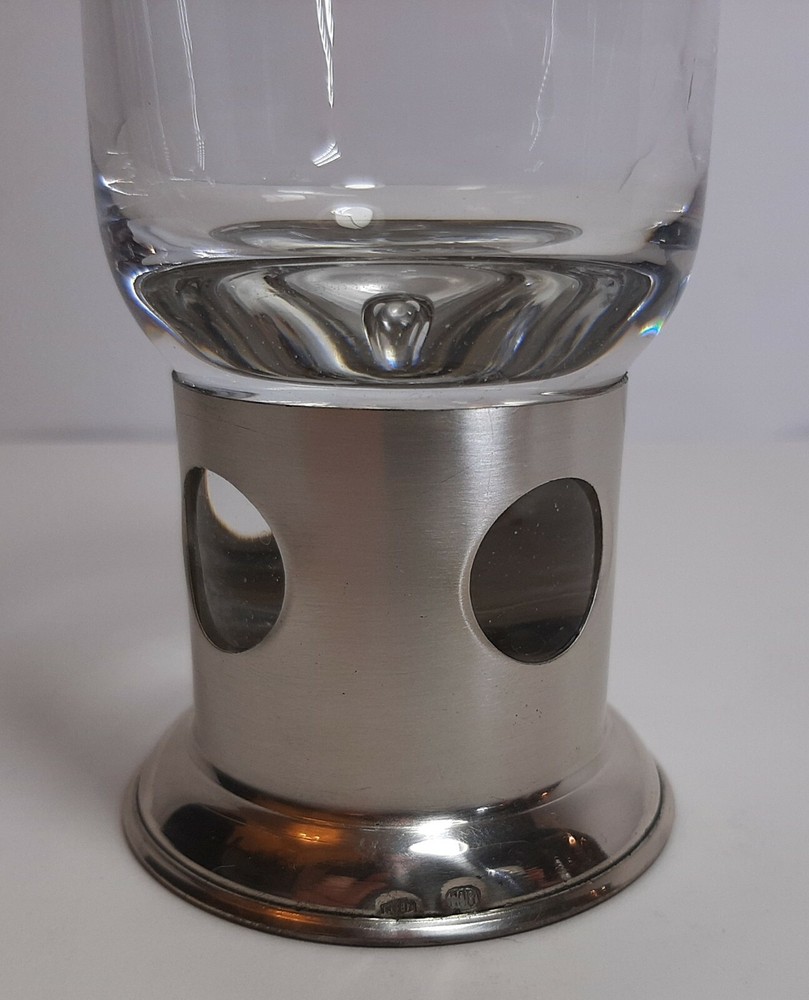5 Bicchieri con Supporto Argento 800 Design Modernariato Italiano
