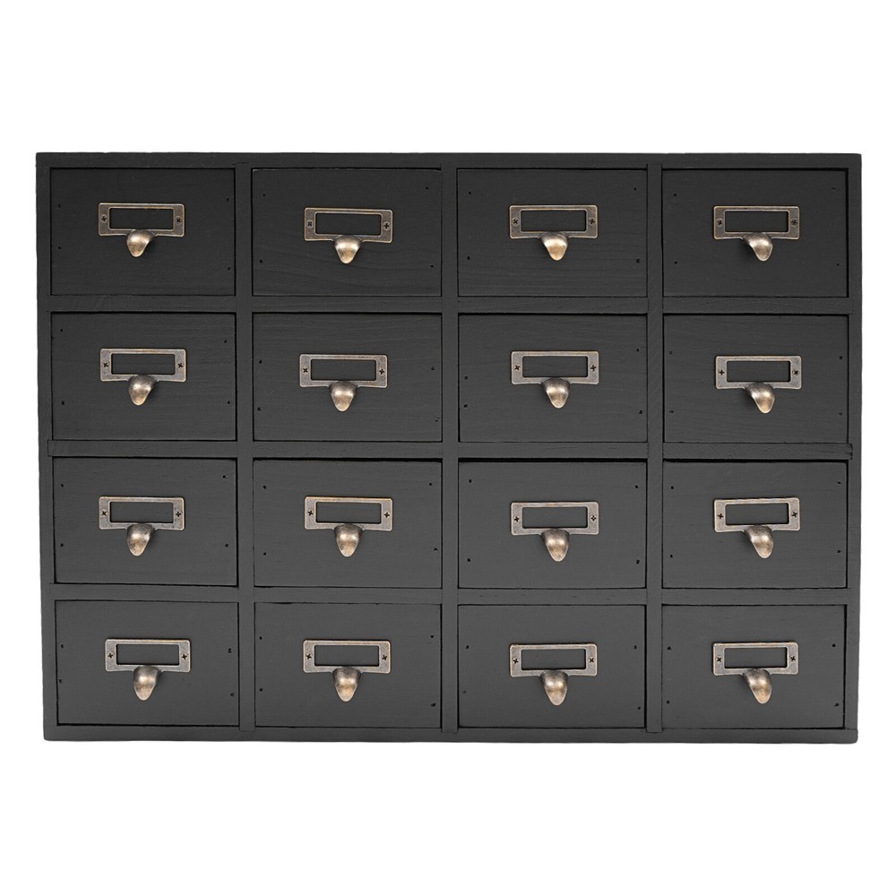 16-Drawer Storage Cabinet with Rustic Design for Organizing Essentials