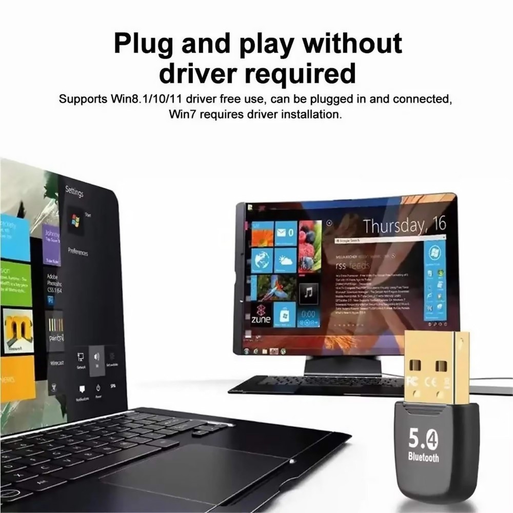 Wireless Bluetooth Adapter 5.4 USB for PC Laptop Quick Response Better Anti-Lag