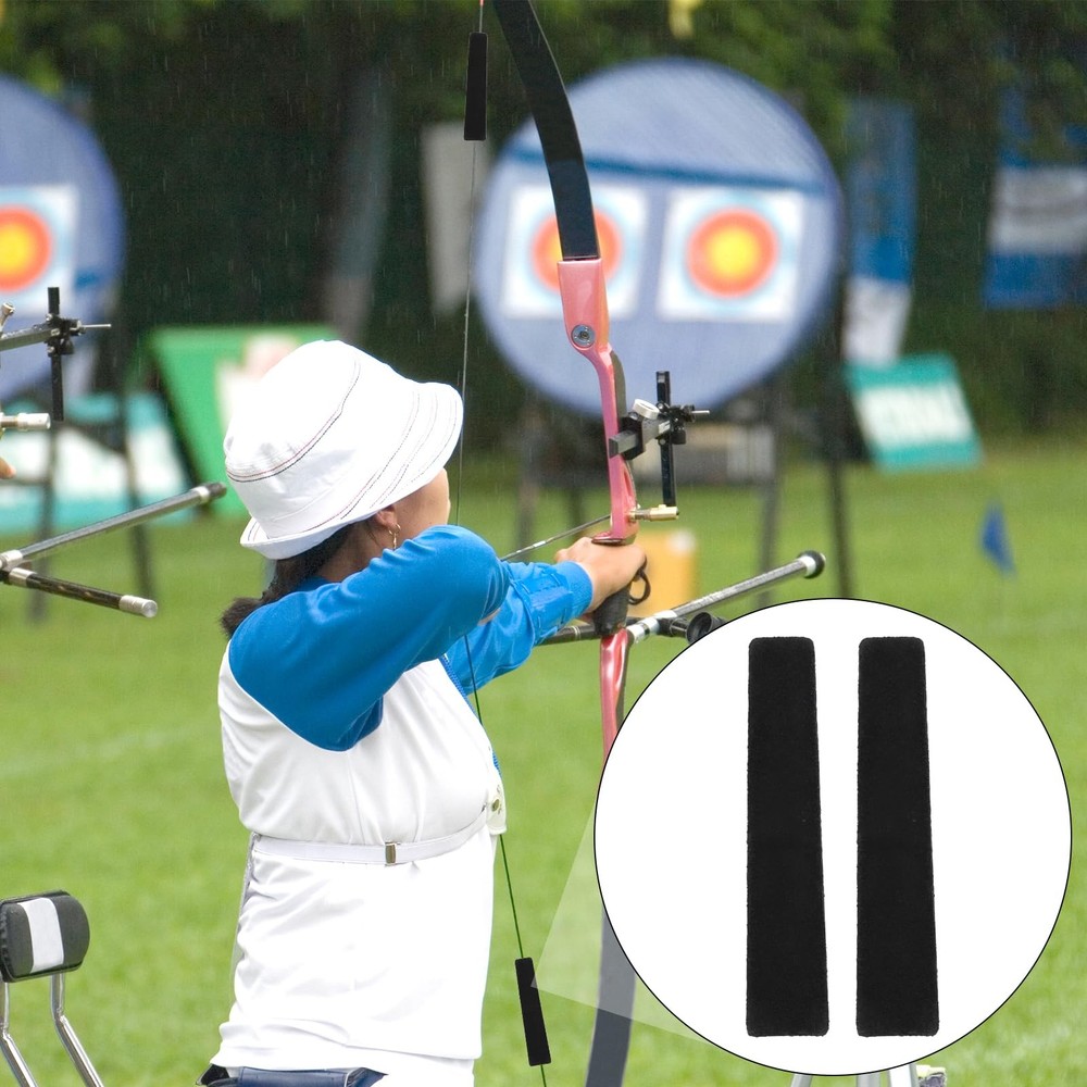4pcs Archery Bow String Silencers, Premium Limb Silencing Bowstring black