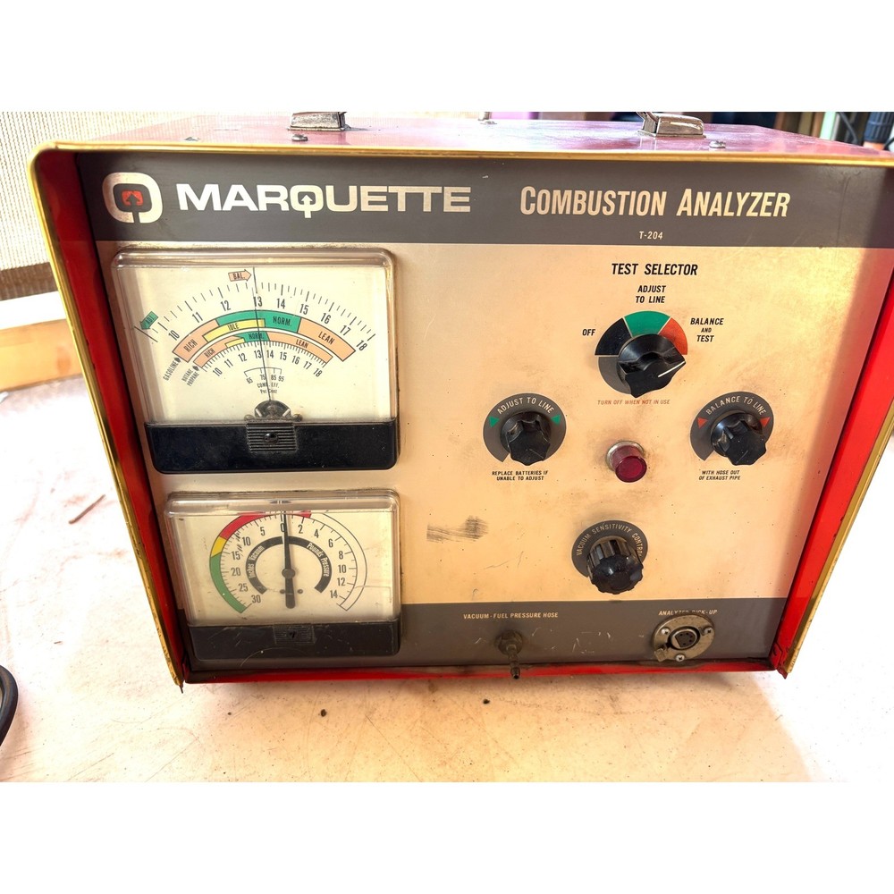 Vintage Marquette Combustion Analyzer Model 42-108 Auto Engine Tester