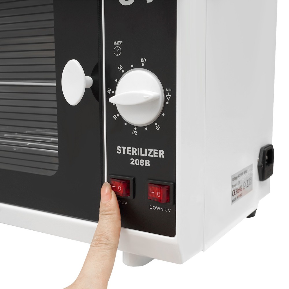 Dual UV Sterilizer Cabinet with Timer - Large Capacity & Safety Features