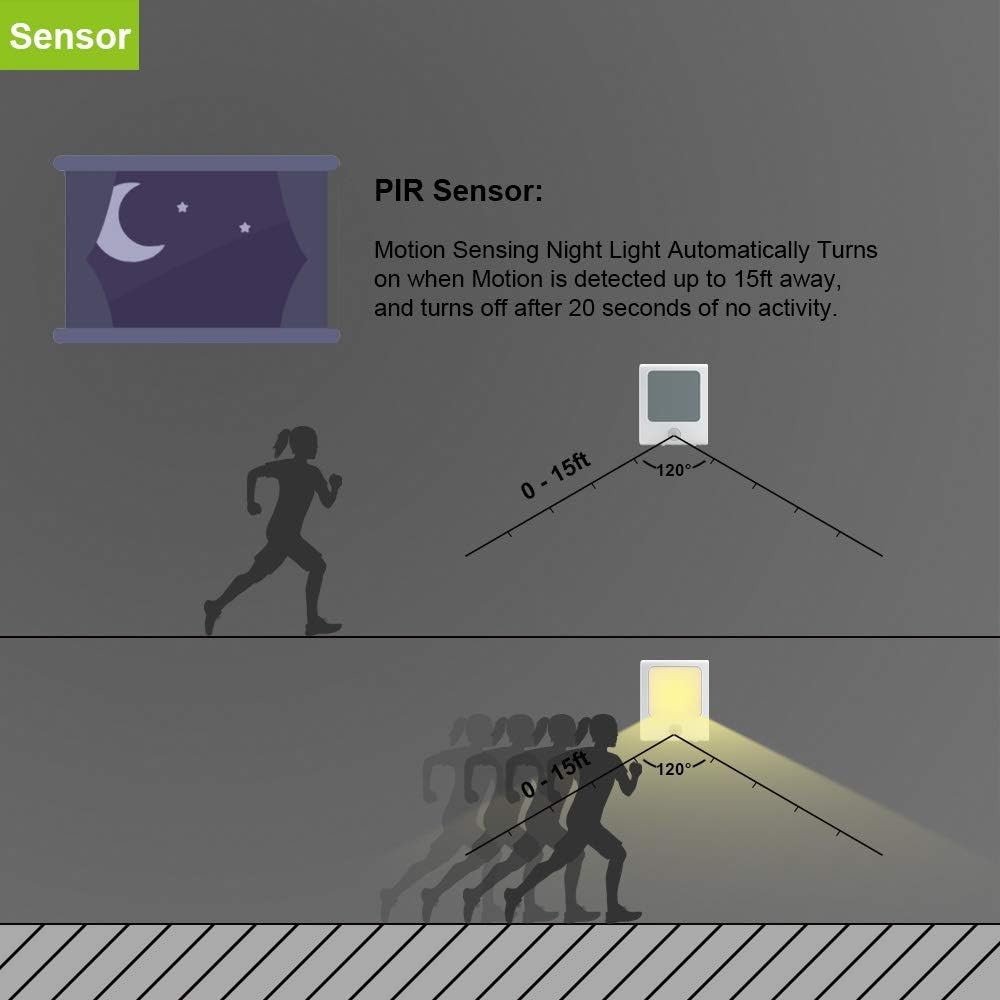 MAZ-TEK Plug in Motion Sensor Lights with Adjustable Warm White