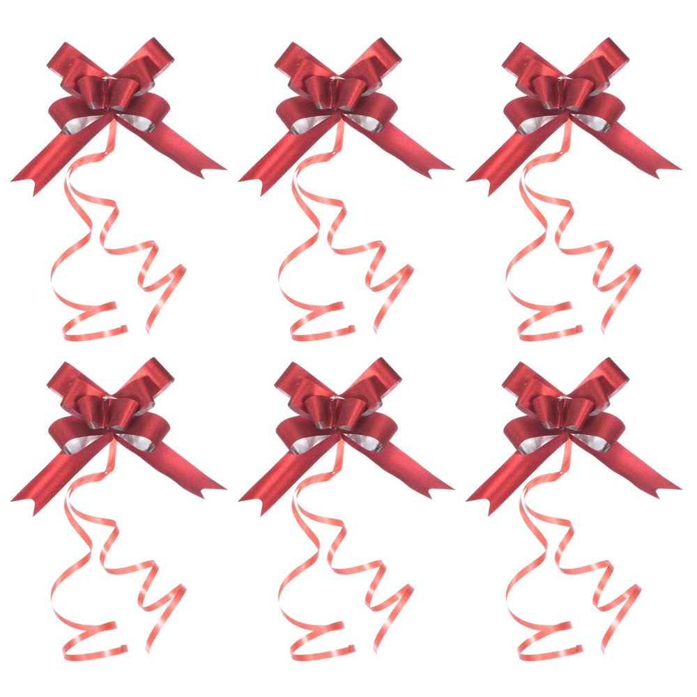 40Pcs 2" Pull Bows Present Wrapping String Bows Decorative Bow Tie Red