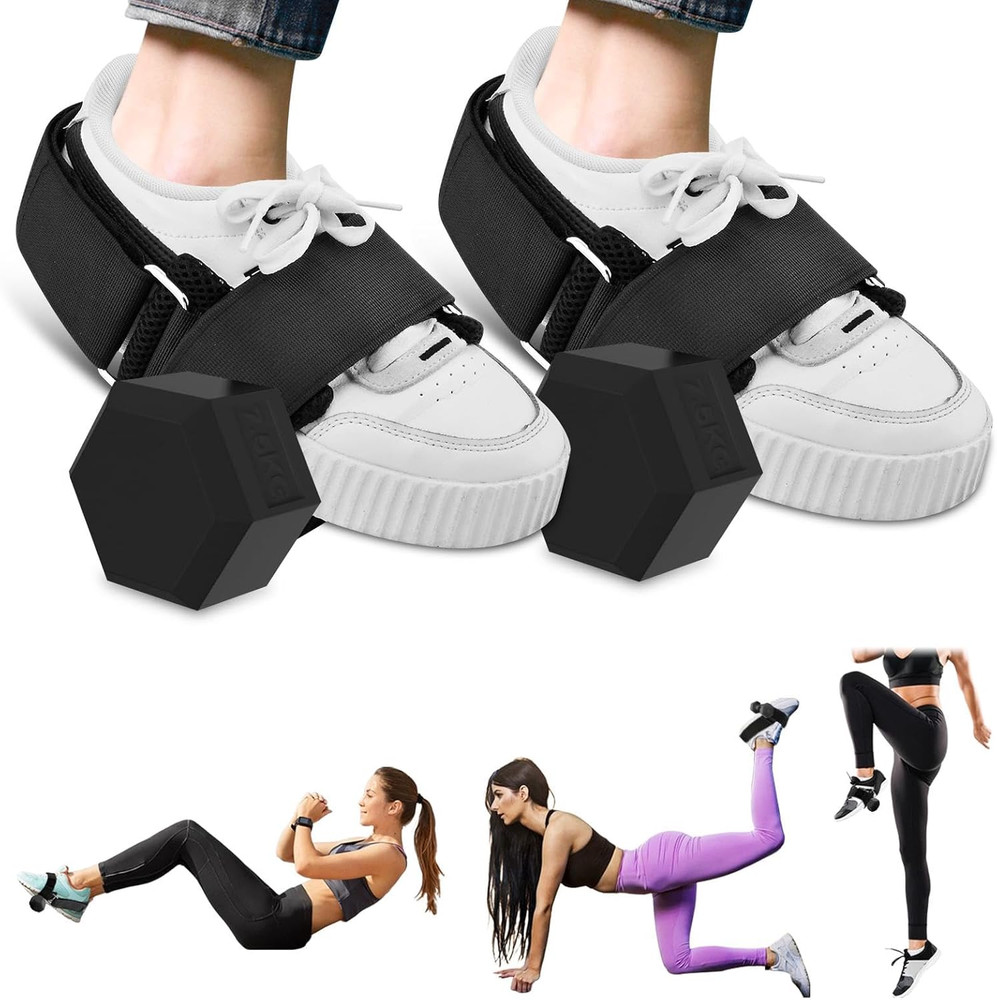 Dumbbell Foot Attachments for Leg Training - 2 Pack Ankle Straps