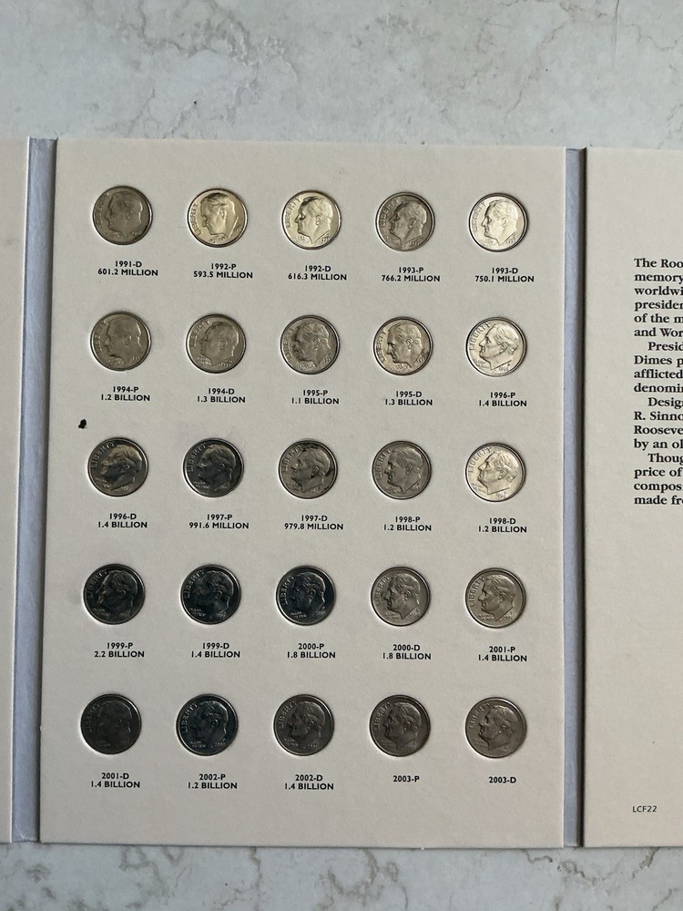 Roosevelt Dimes 1965 - 2003 Complete Set