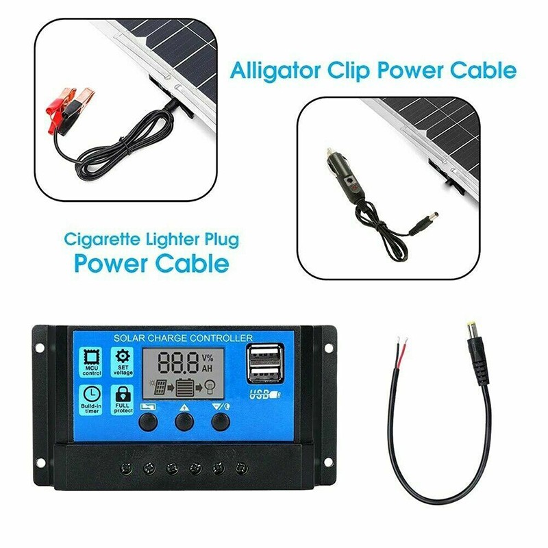 200W Solar Panel Kit 100A 12V battery Charger with Controller Caravan Boat