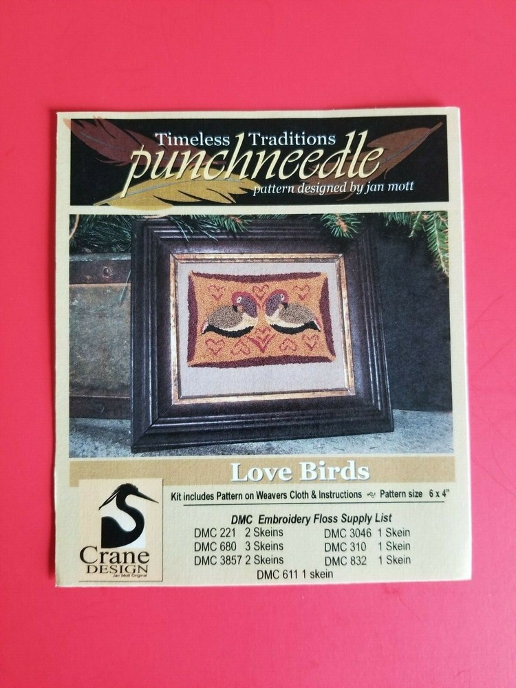 Timeless Traditions ~ PUNCH NEEDLE PATTERN ~ Love Birds